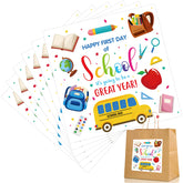 Teling 200 Pcs Back to School Stickers Labels 4 Inch Stickers Paper Present Tags First Day of School Stickers Back to School Present Stickers for Package Glass Bottles